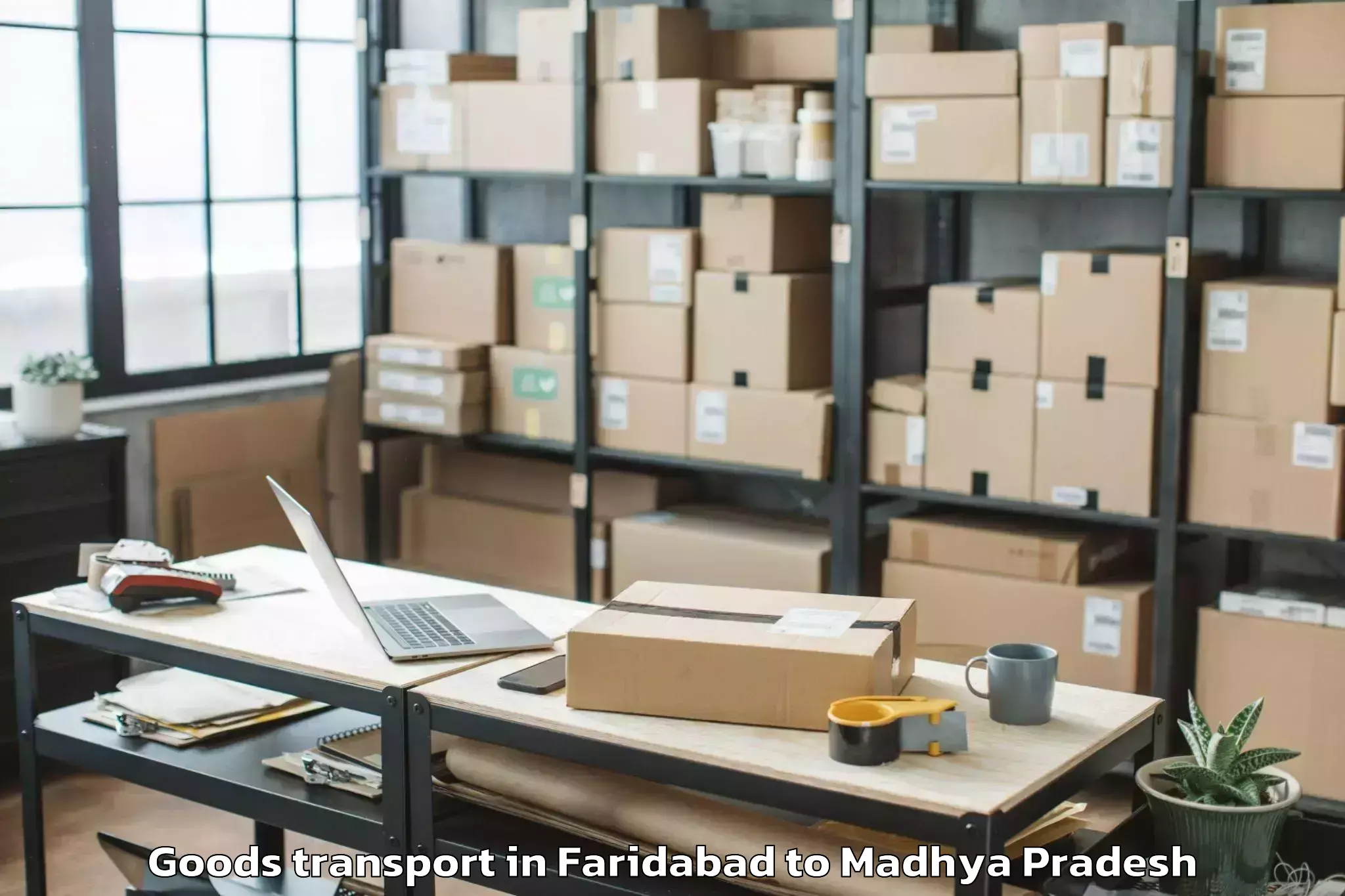 Book Faridabad to Khachrod Goods Transport Online